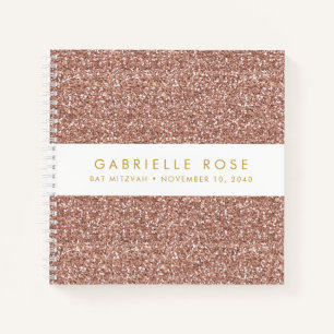 Carnet Rose Parties scintillant or Bat mitzvah Autograph