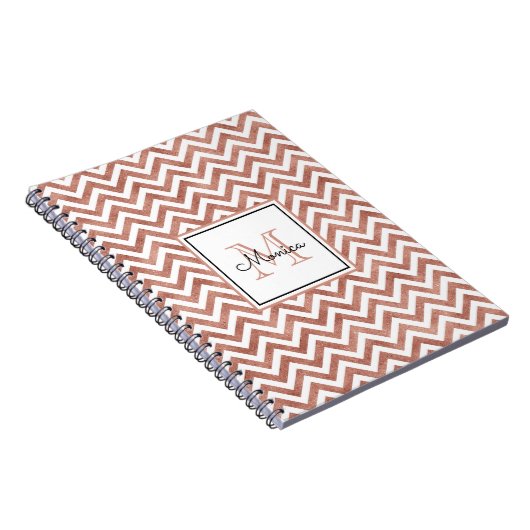 Carnet Rose Parties scintillant or Chevron Motif Monogram (Côté Droit)