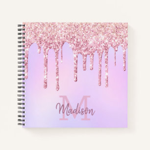 Carnet Rose Parties scintillant or Drives Ombre Unicorn M
