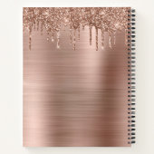 Carnet Rose Parties scintillant or goutte métallique Glam (Dos)