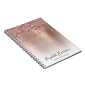 Carnet Rose Parties scintillant or Monogramme (Côté Droit)