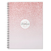 Carnet Rose Parties scintillant or rose Ombre Monogramme (Devant)