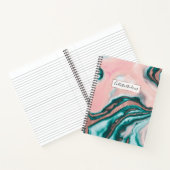 Carnet Rose Parties scintillant or rose Turquoise marbre  (Intérieur)