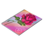 Carnet Rose pastel arc-en-ciel scintillant rose (Côté gauche)