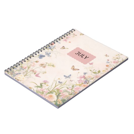 Carnet rose Pastel Floral (Côté gauche)