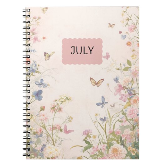 Carnet rose Pastel Floral (Devant)
