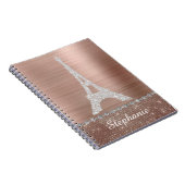 Carnet Rose personnalisée Gold Diamond Sparkle Paris (Côté Droit)