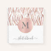 Carnet Rose Poster de animal d'or Glam Monogram Sketbook (Devant)