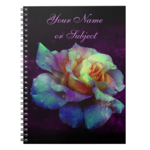 Carnet Rose pourpre turquoise arc-en-ciel