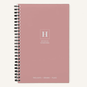Carnet Rose Poussiéreuse Monogramme Classique