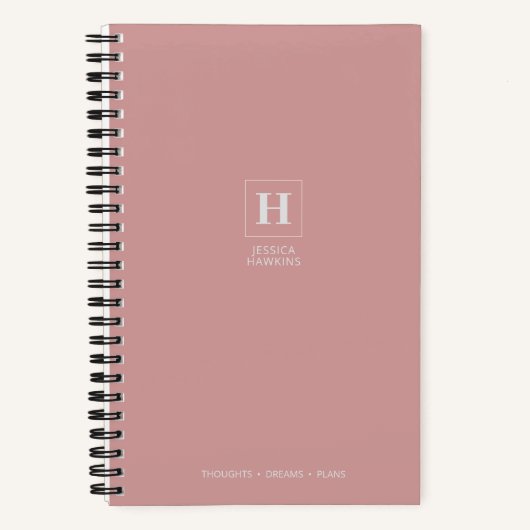 Carnet Rose Poussiéreuse Monogramme Classique (Recto)