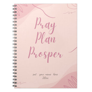 Carnet Rose Prie Planifie Prospérité Quotidien Fondé sur