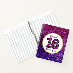 Carnet Rose & Purple Sweet 16 Parties scintillant étincel