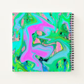 Carnet Rose Rétro et Liquide Art Bleu Clair sur Hydrangea (Dos)