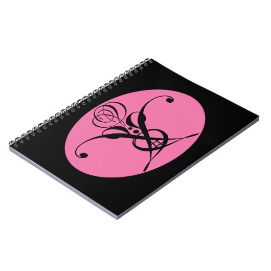 Carnet Rose rétro rose et noir (Côté gauche)
