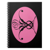 Carnet Rose rétro rose et noir (Devant)