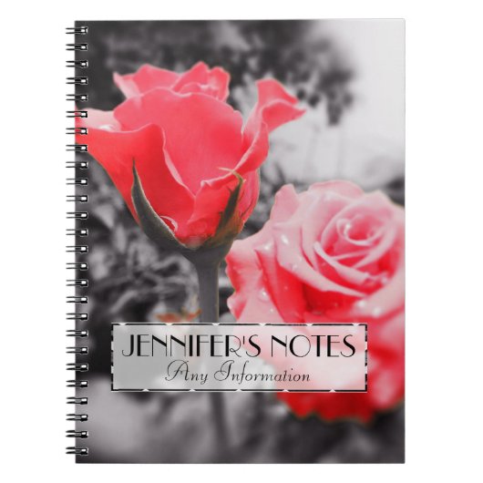 Carnet Rose romantique (Devant)