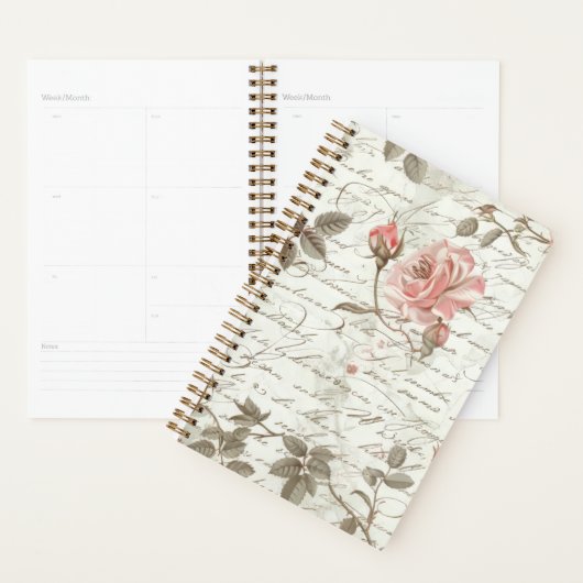 Carnet rose rose (Devant avec enveloppe)