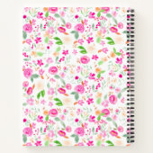 Carnet Rose rose chic brun floral nom de l'aquarelle (Dos)