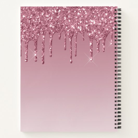 Carnet Rose Rose de Parties scintillant Ombre (Dos)