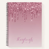 Carnet Rose Rose de Parties scintillant Ombre (Devant)