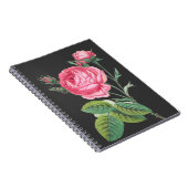 Carnet Rose rose florale moderne (Côté Droit)