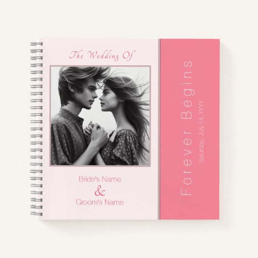 Carnet Rose Rose Forever Commence Photo Modern Guest Book (Devant)