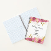 Carnet Rose Rose Gold Feuilles Élégants plans de mariage (Intérieur)
