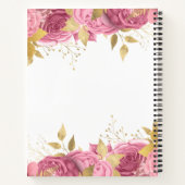 Carnet Rose Rose Gold Feuilles Élégants plans de mariage (Dos)
