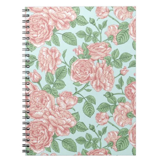 Carnet Rose rose Jardin Bouquet Motif (Devant)