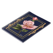 Carnet Rose Rose Marine Bleu & Or Design Russe Glam (Côté gauche)
