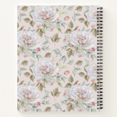 Carnet Rose rose pâle Motif avec Monogramme et nom (Dos)