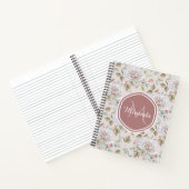 Carnet Rose rose pâle Motif avec Monogramme et nom (Intérieur)