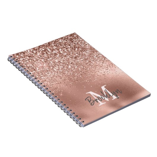 Carnet Rose Rose Parties scintillant or Confetti Monogram (Côté Droit)