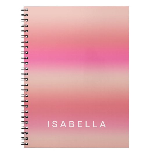 Carnet Rose rose rose moderne Ombre Gradient Personnalisé (Devant)