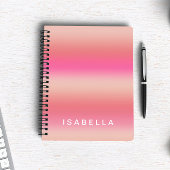 Carnet Rose rose rose moderne Ombre Gradient Personnalisé