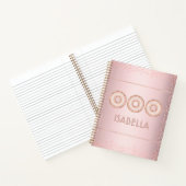 Carnet Rose rose rose or parties scintillant beignets nom (Intérieur)