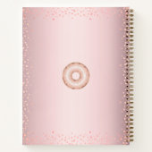 Carnet Rose rose rose or parties scintillant beignets nom (Dos)