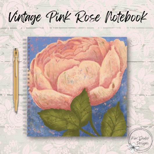 Carnet Rose rose vintage