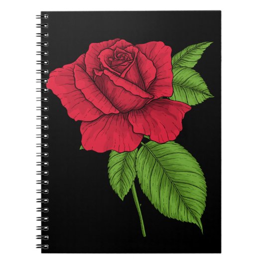 Carnet Rose rouge 2 (Devant)
