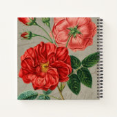 Carnet Rose rouge antique sur monogramme gris (Dos)