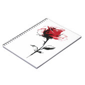 Carnet Rose rouge Aquarelle (Côté gauche)