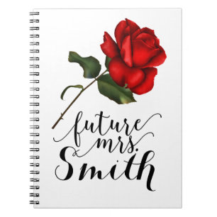 Carnet Rose Rouge Élégante Fleur Élégante et Glamour Futu