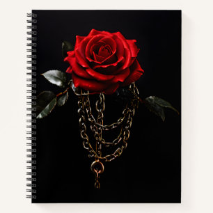 Carnet Rose Rouge en Chaînes