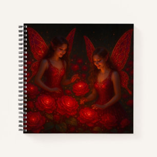Carnet Rose Rouge Fée Fantastique Romantique Amour
