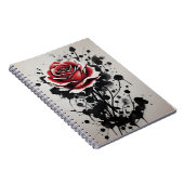 Carnet Rose rouge - Fleurs aquarelle (Côté Droit)