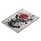 Carnet Rose rouge - Fleurs aquarelle (Côté gauche)
