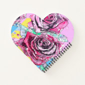 Carnet Rose Rouge Fleurs Aquarelle Floral Fleur (Dos)