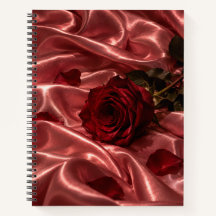 Carnet Rose Rouge | Journal Romantique en Satin Ro