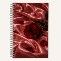 Carnet Rose Rouge | Journal Romantique en Satin Ro